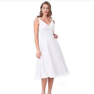 white Azazie dress